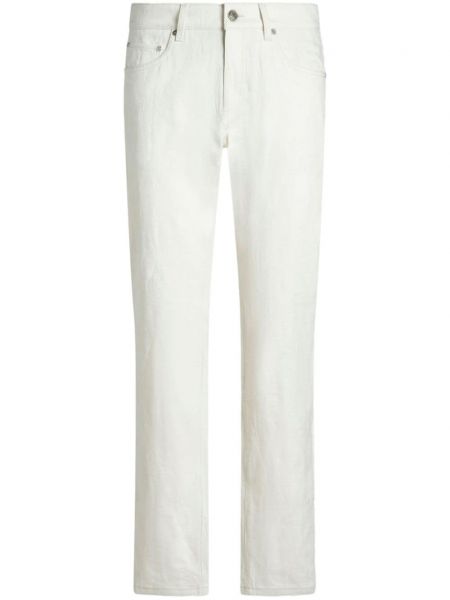 Jeans skinny slim en jacquard Etro blanc