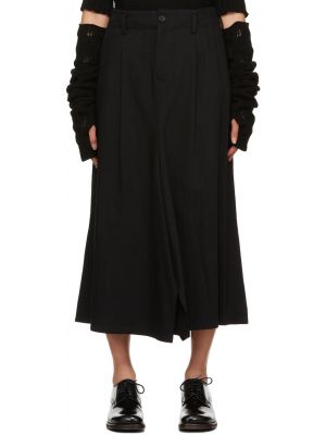 Черная джинсовая юбка-миди с разрезом Yohji Yamamoto