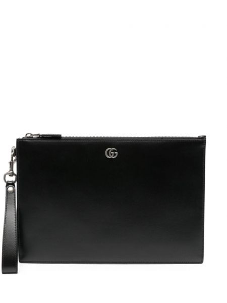 Læder clutch Gucci sort