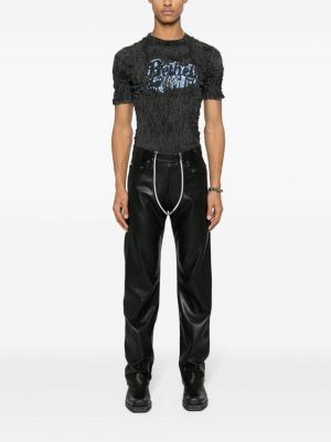 Rovné kalhoty na zip Gmbh černé