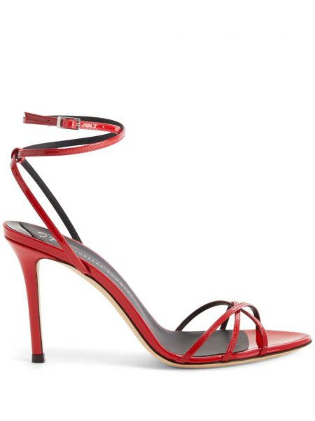 Kožené sandále Giuseppe Zanotti červená