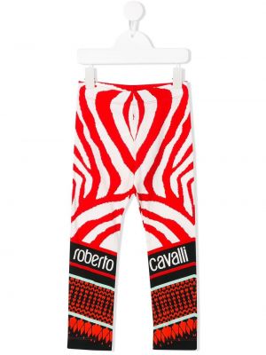 Sebra-trykk trykt leggings for jenter Roberto Cavalli Junior hvit