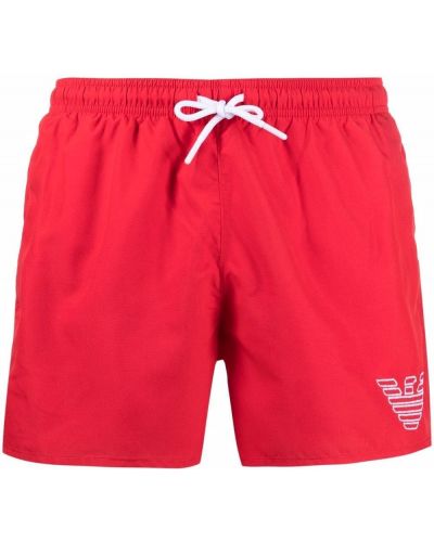 Brodert shorts Emporio Armani rød