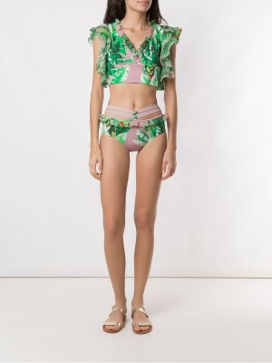 Bikini à imprimé à volants Amir Slama vert