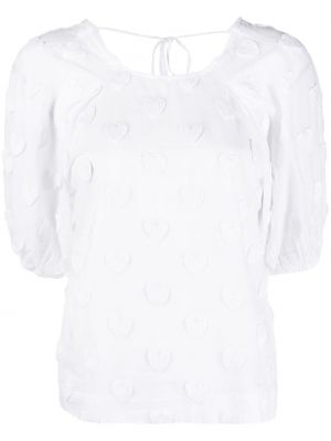 Памучна блуза бродирана със сърца Bimba Y Lola бяло