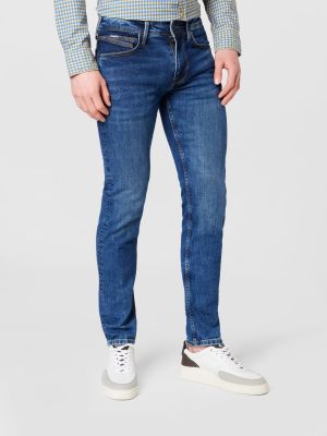 Меланжирани дънки straight leg Pepe Jeans синьо