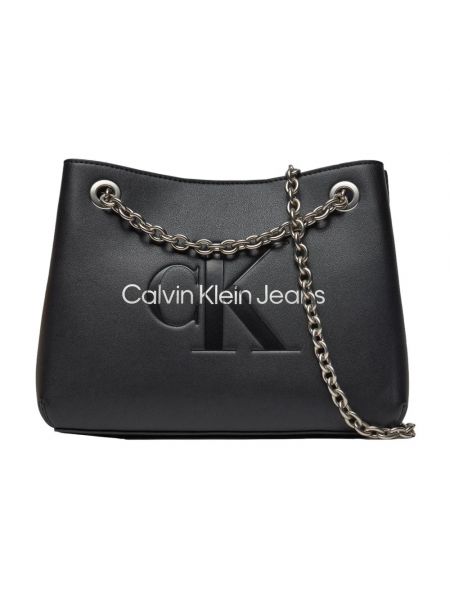 Torebka z nadrukiem Calvin Klein Jeans czarna