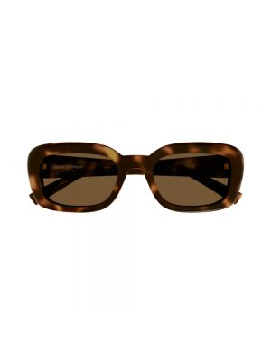Okulary przeciwsłoneczne z perełkami Saint Laurent brązowe