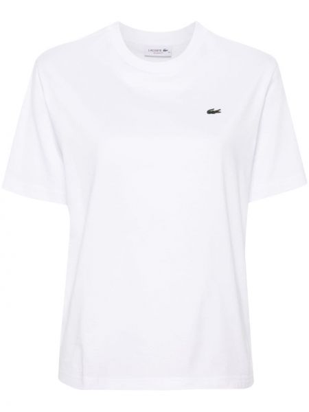 Bavlnené tričko Lacoste biela
