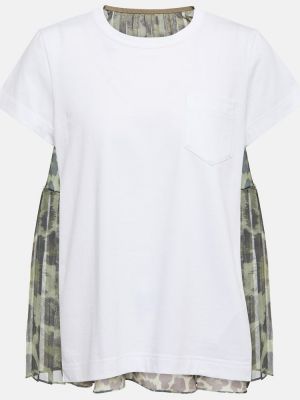 Koszulka bawełniane w paski Sacai - biały