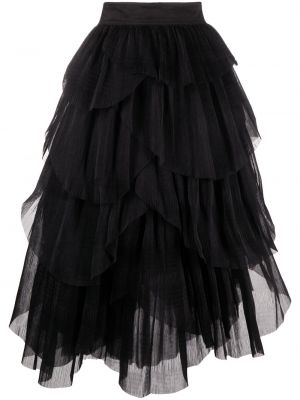 Plisovaná midi sukňa Aje čierna