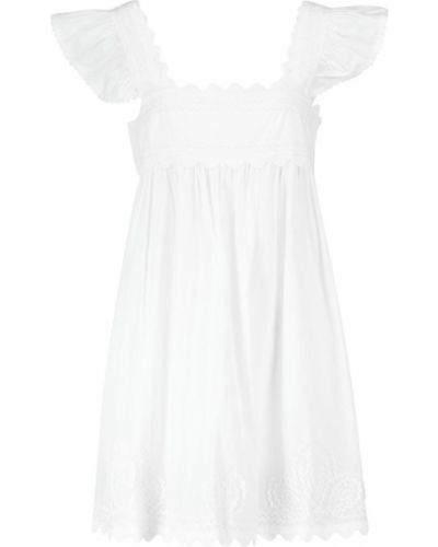 Bílé mini šaty bavlněné s výšivkou Juliet Dunn
