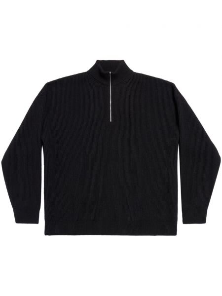Kaschmir pullover mit reißverschluss Balenciaga schwarz