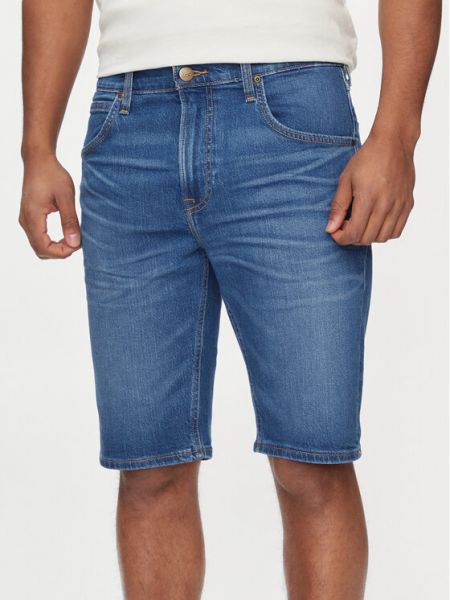 Priliehavé džínsové šortky s vreckami Lee modrá