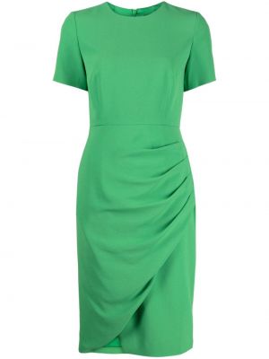 Viskózové mini šaty na zip s krátkými rukávy Paule Ka - zelená