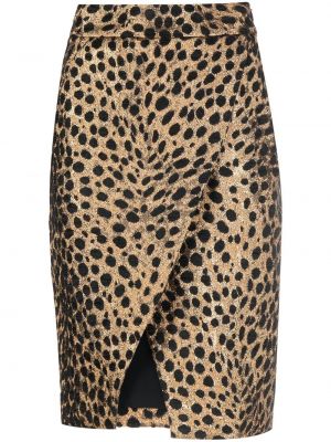 Asymetrická sukňa s potlačou s leopardím vzorom Genny
