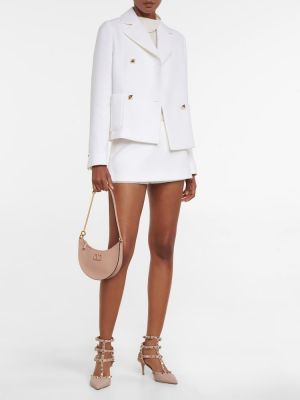 Mini spódniczka tweedowa Valentino biała