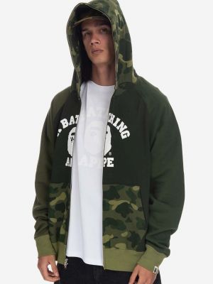 Pamučna hoodie s kapuljačom s printom A Bathing Ape® zelena