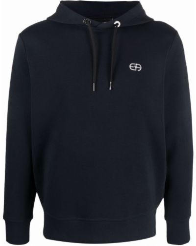 Sudadera con capucha con bordado Emporio Armani azul