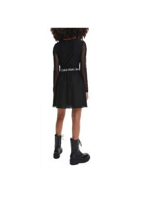 Mini vestido de malla Calvin Klein negro