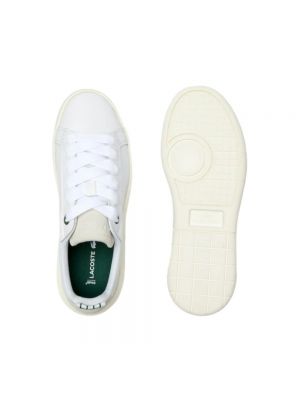 Sneakersy skórzane na platformie Lacoste białe