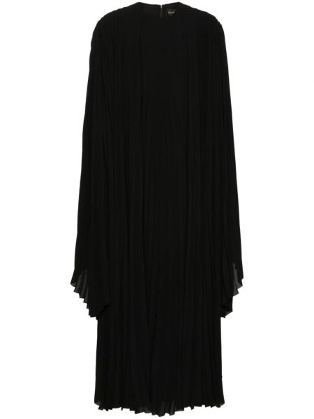 Plisované dlouhé šaty relaxed fit Balenciaga černé