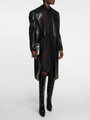 Svilena mini suknja Saint Laurent crna