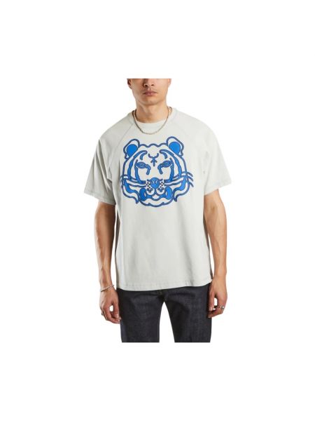 T-shirt et imprimé rayures tigre Kenzo gris