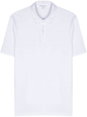 Памучна поло тениска от джърси James Perse бяло