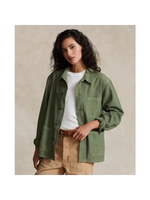 Camisa de algodón manga larga Polo Ralph Lauren verde