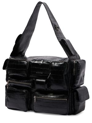 Kožená taška přes rameno Balenciaga černá