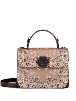 Kožená nákupná taška s paisley vzorom Philipp Plein