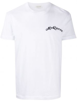 T-krekls ar izšuvumiem Alexander Mcqueen balts