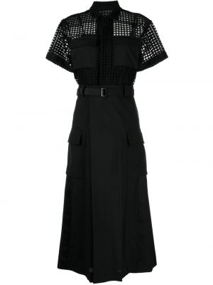 Μίντι φόρεμα Sacai μαύρο