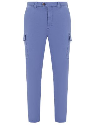Хлопковые брюки карго Brunello Cucinelli синие