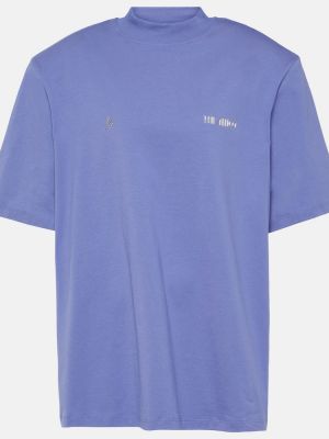 Džerzej bavlnené tričko s potlačou The Attico fialová