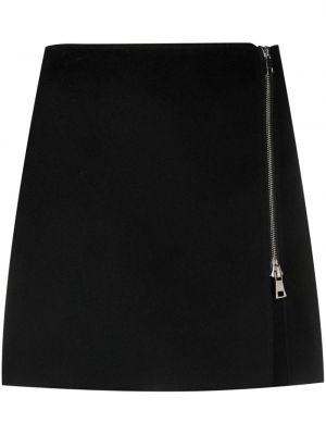 Vlněné mini sukně na zip P.a.r.o.s.h. černé