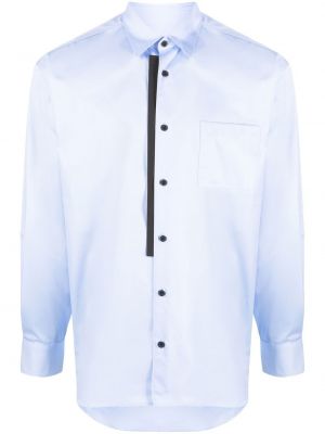Bombažna srajca z žepi Gr10k modra