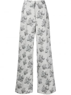 Žakárové kvetinové rovné nohavice Maison Kitsuné