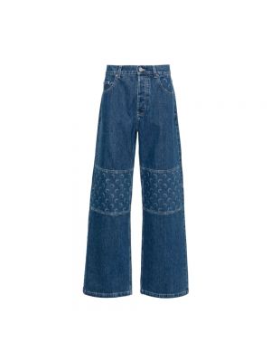 Niebieskie proste jeansy Marine Serre
