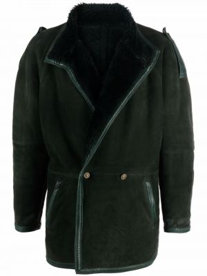 Kabát Versace Pre-owned zelený