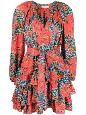 Šaty s potlačou s abstraktným vzorom Ulla Johnson červená