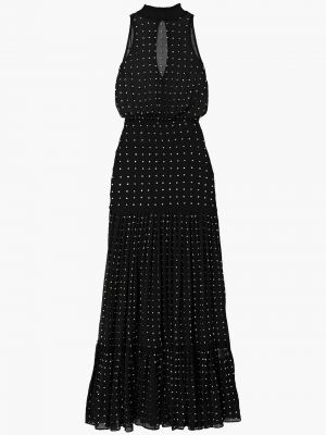 Černé maxi šaty z hedvábí Retrofete