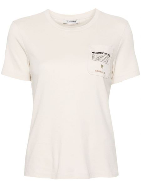 Kokvilnas t-krekls ar izšuvumiem 's Max Mara melns