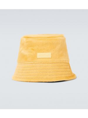 Chapeau en cuir Jacquemus jaune