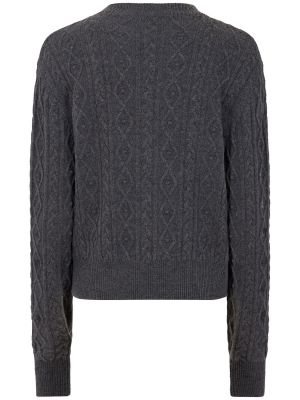Кашмирен вълнен пуловер с кристали Paco Rabanne сиво