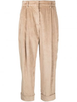 Pantaloni a vita alta Brunello Cucinelli beige