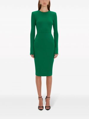 Krepa vilnas midi kleita Victoria Beckham zaļš