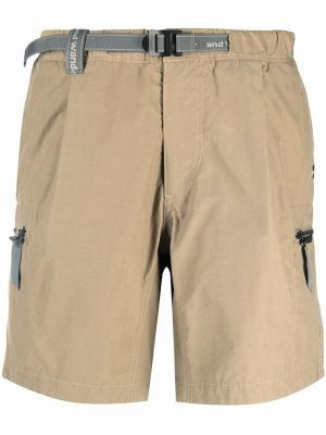 Pantalones cortos cargo de cintura alta And Wander marrón