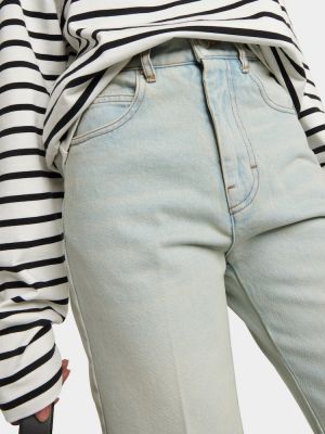 Straight fit džíny s vysokým pasem Ami Paris modré